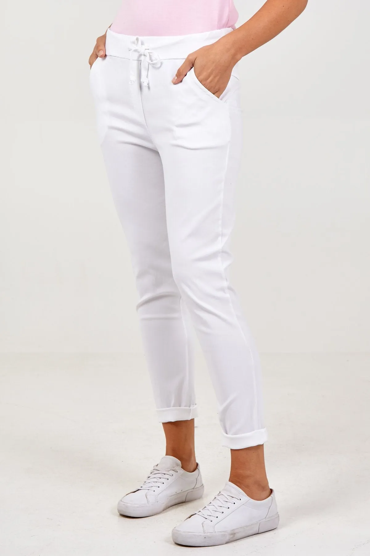 Smart Plain Magic Trouser - White