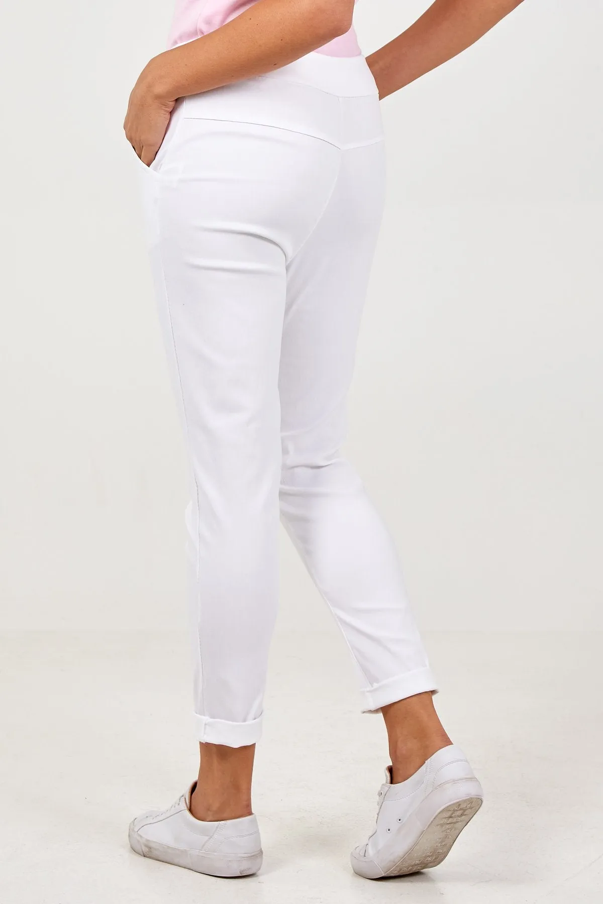 Smart Plain Magic Trouser - White