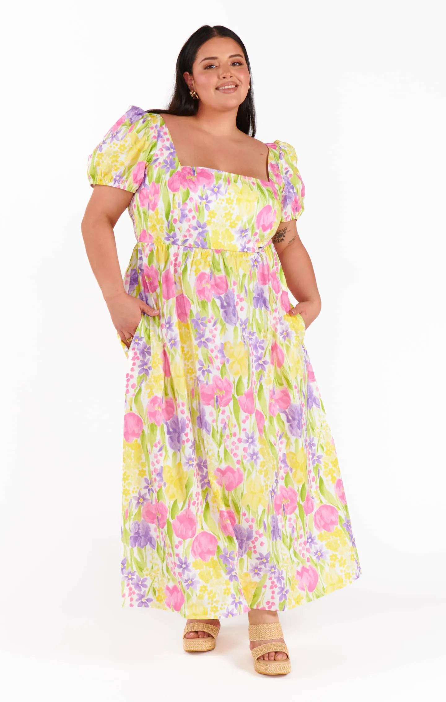 Smitten Midi Dress ~ Blooming Tulips