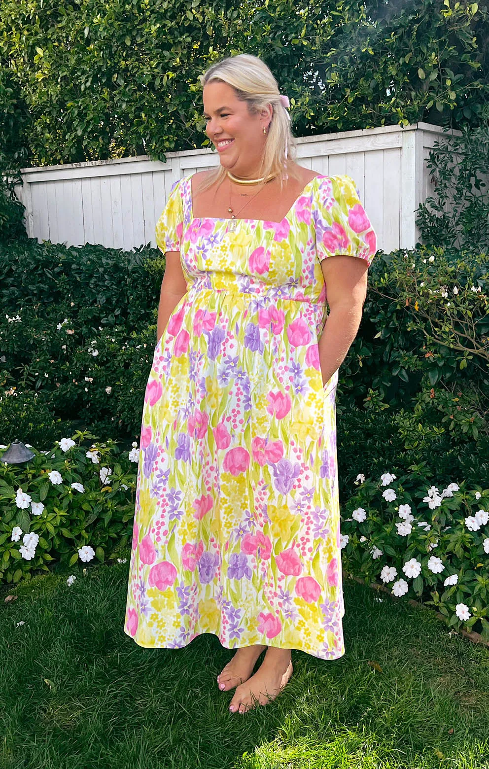 Smitten Midi Dress ~ Blooming Tulips