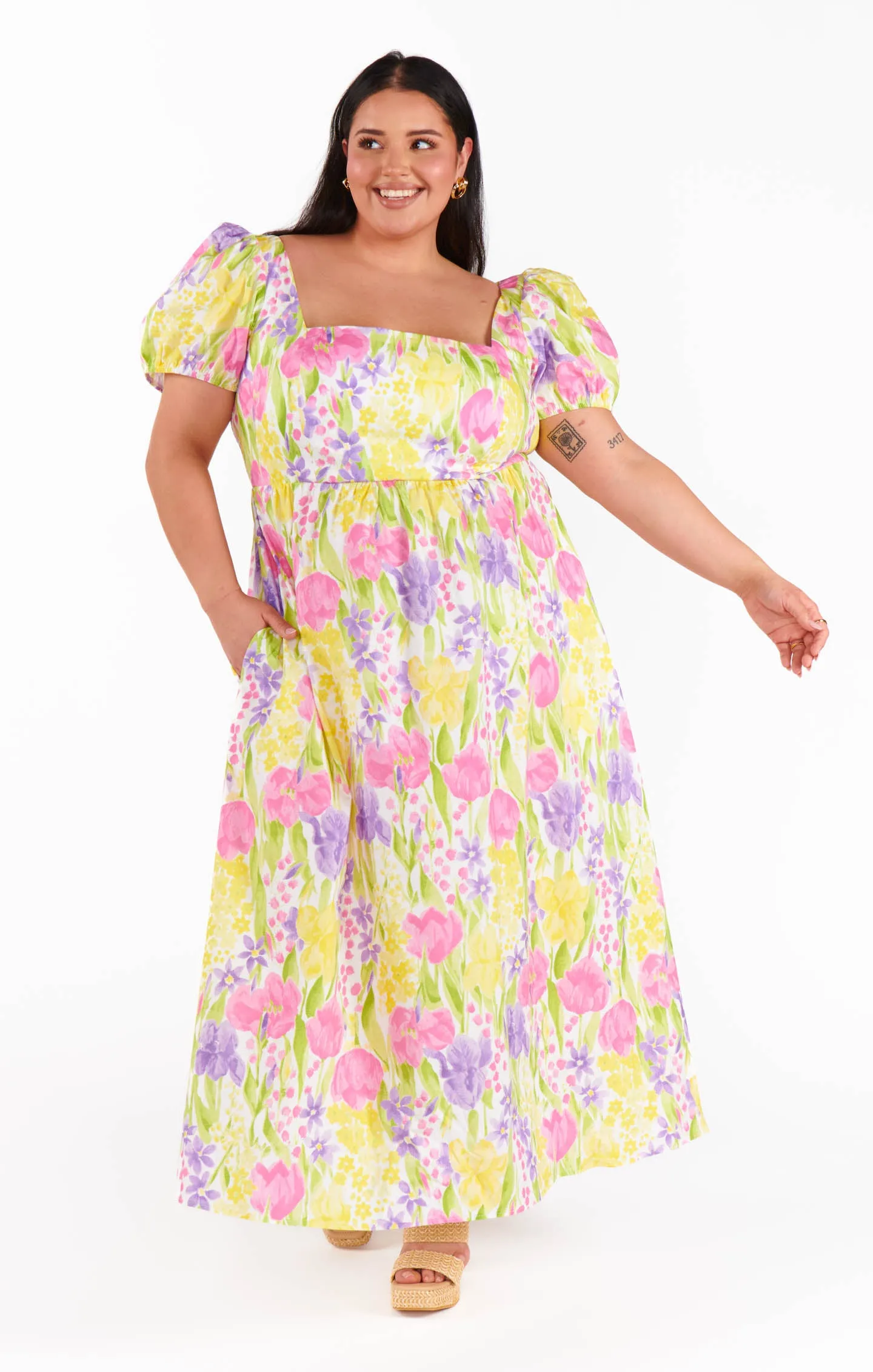 Smitten Midi Dress ~ Blooming Tulips