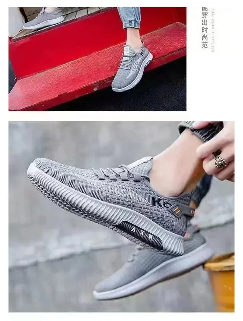 Sports shoes men's new mesh flying fabric breathable casual daddy shoes network red explosive running shoes