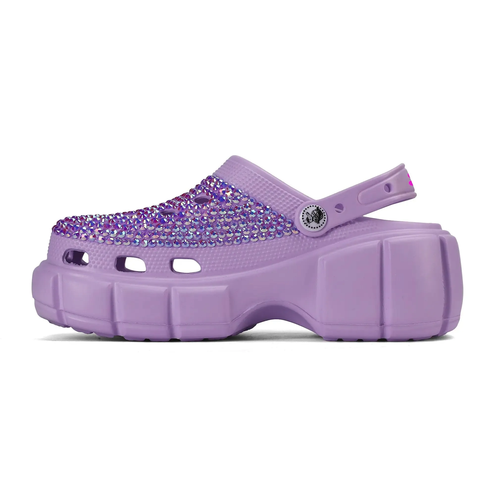 Sweet Purple EVA Sole Womens Bling Clogs