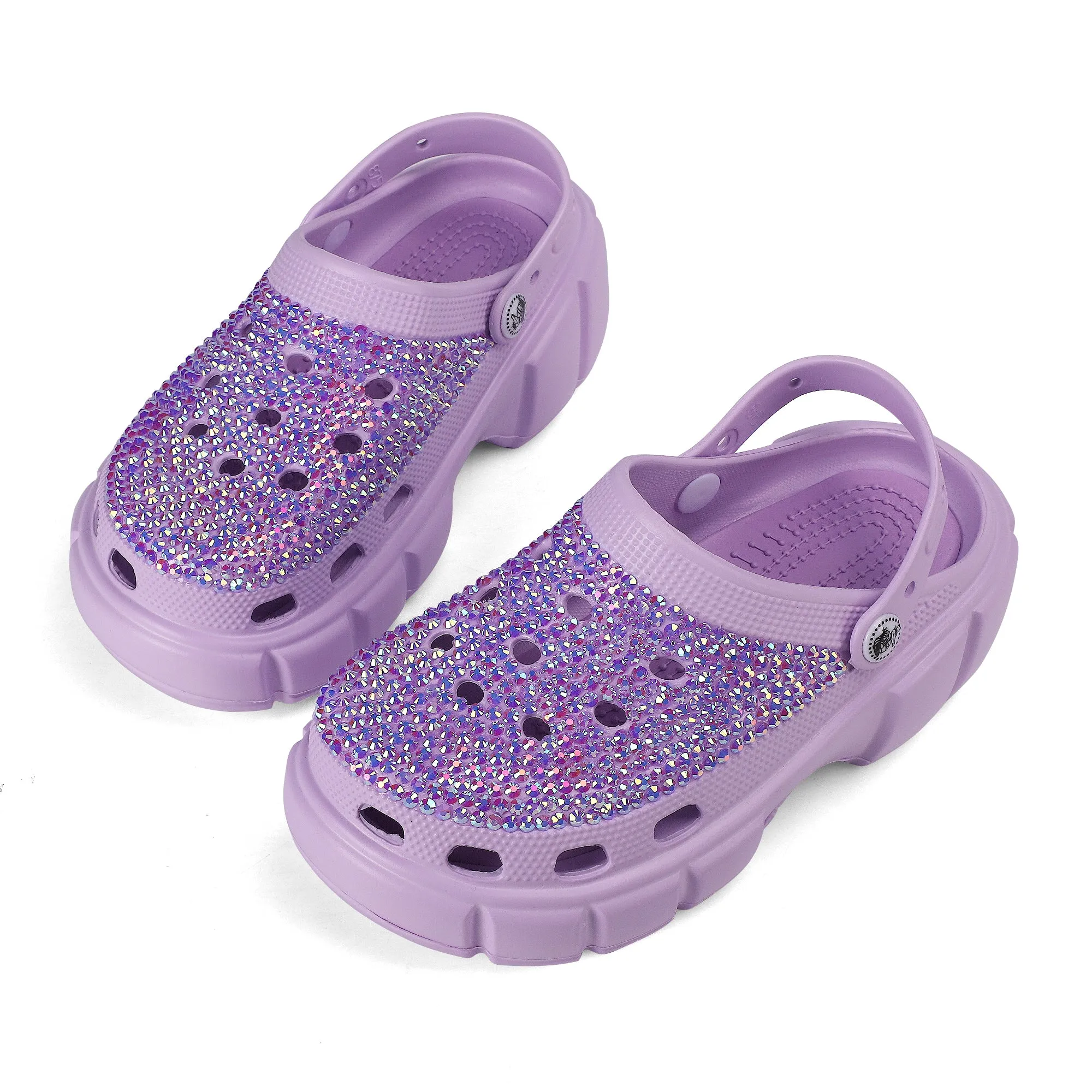 Sweet Purple EVA Sole Womens Bling Clogs