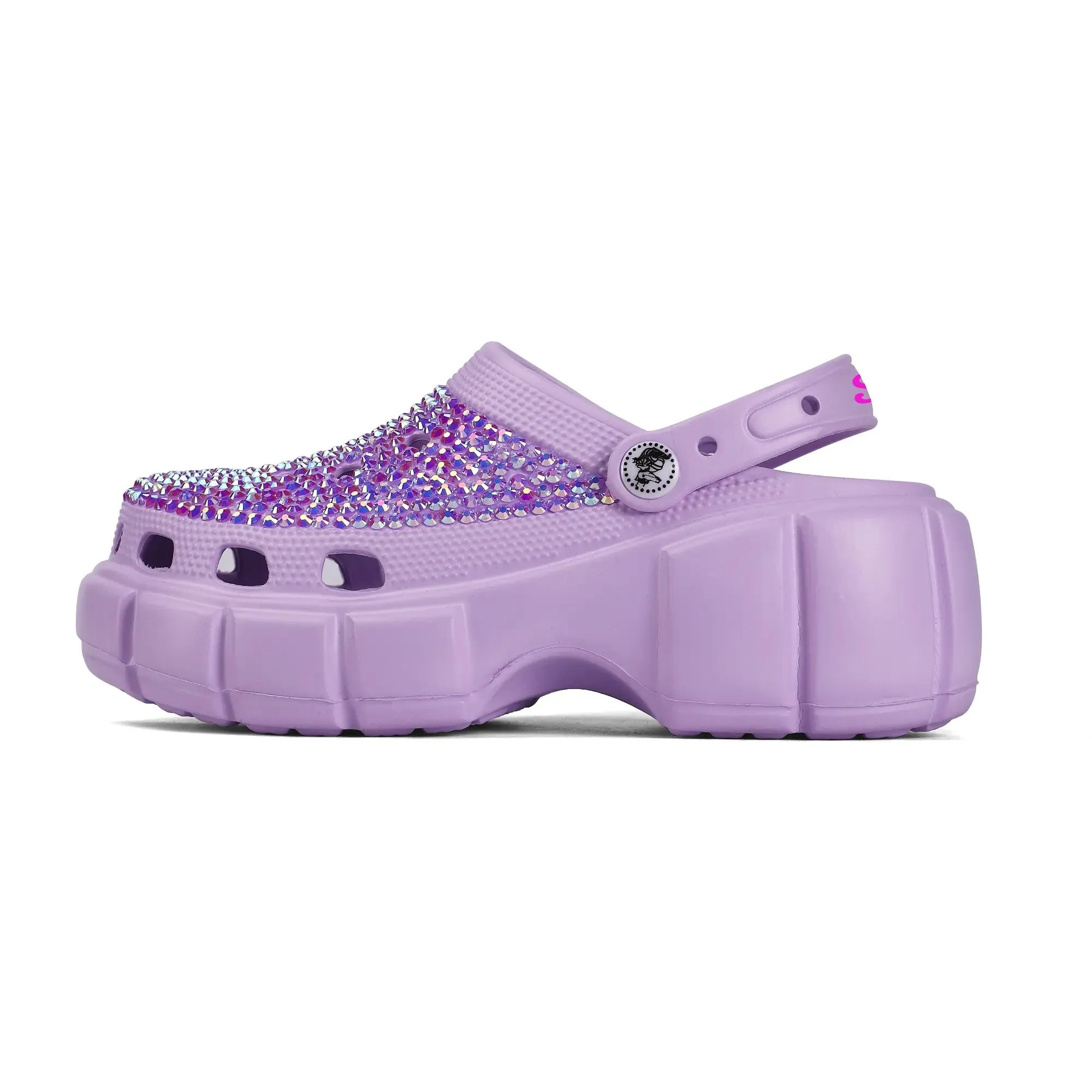 Sweet Purple EVA Sole Womens Bling Clogs