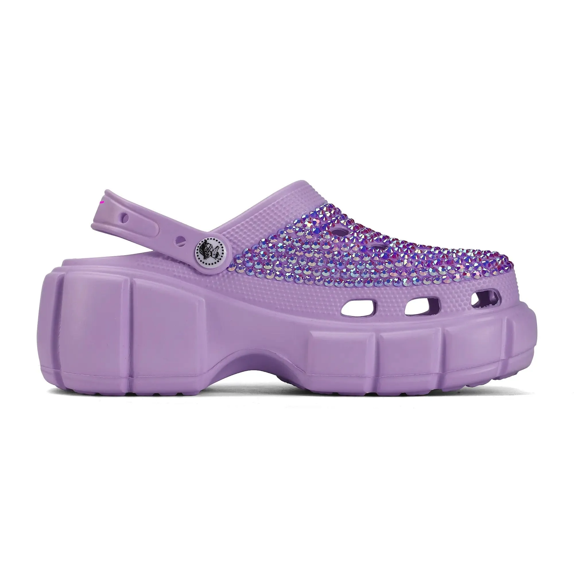 Sweet Purple EVA Sole Womens Bling Clogs