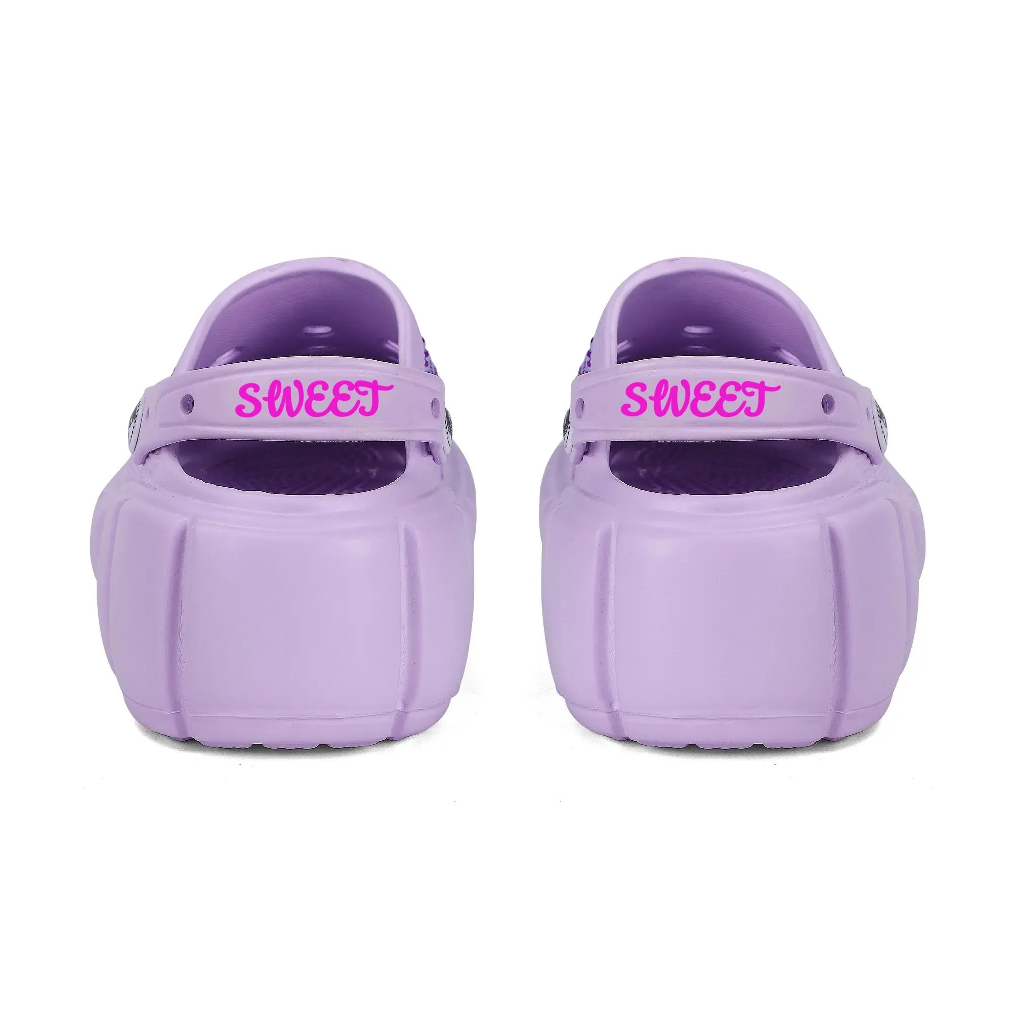 Sweet Purple EVA Sole Womens Bling Clogs