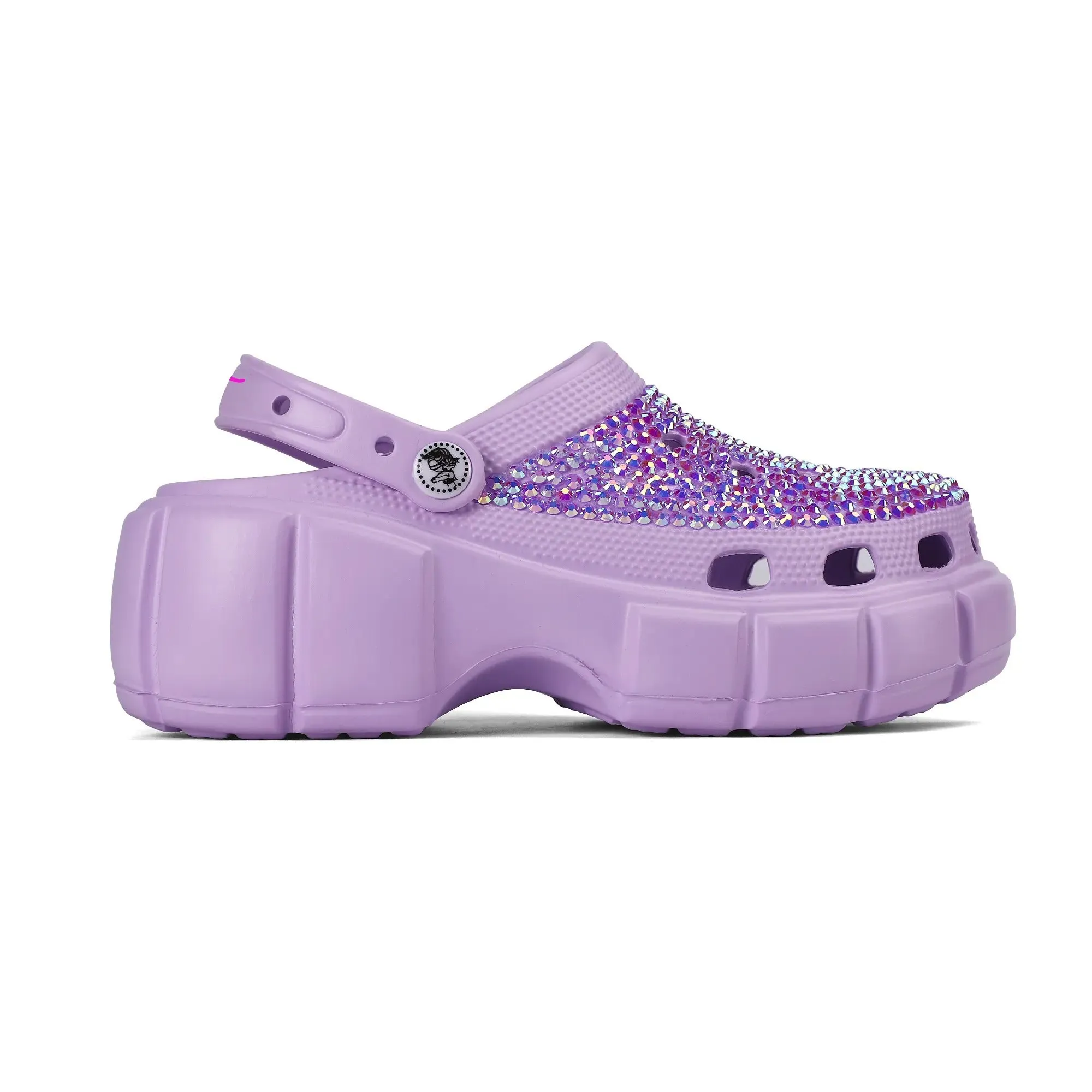 Sweet Purple EVA Sole Womens Bling Clogs