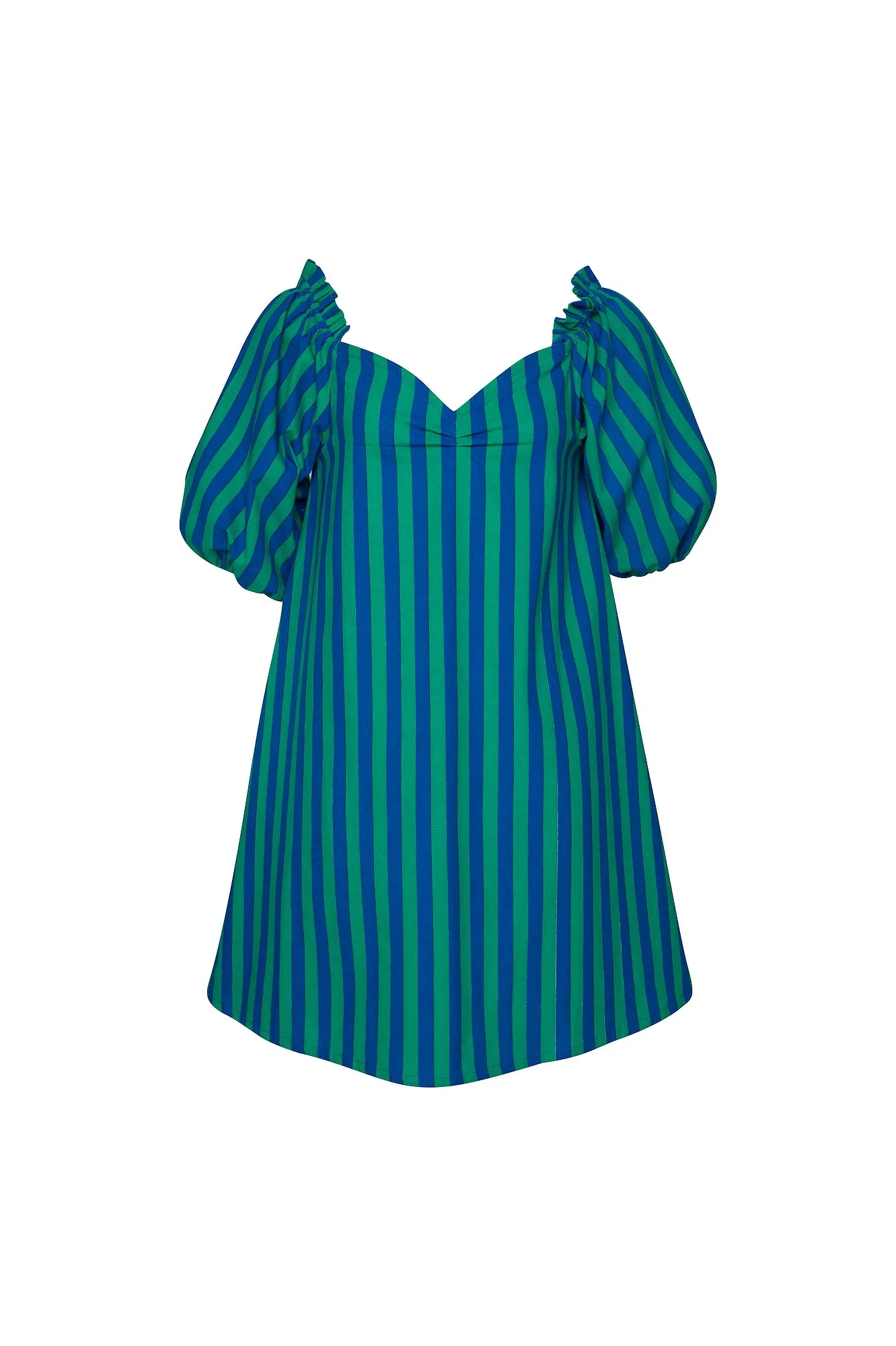 SWEETHEART SUN DRESS - WHIPPY GREEN/BLUE