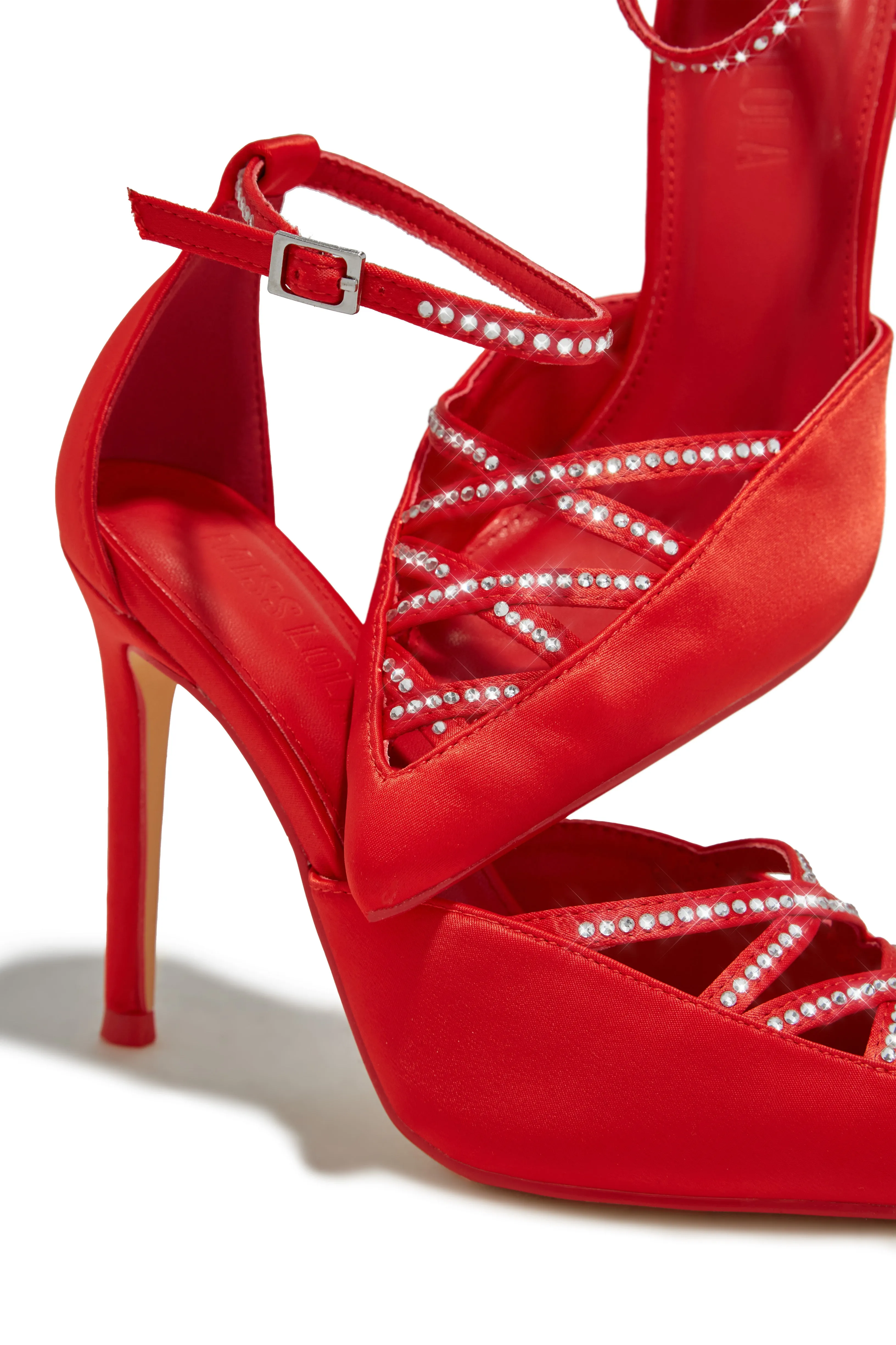 Tanalee Embellished High Heel Pumps - Red