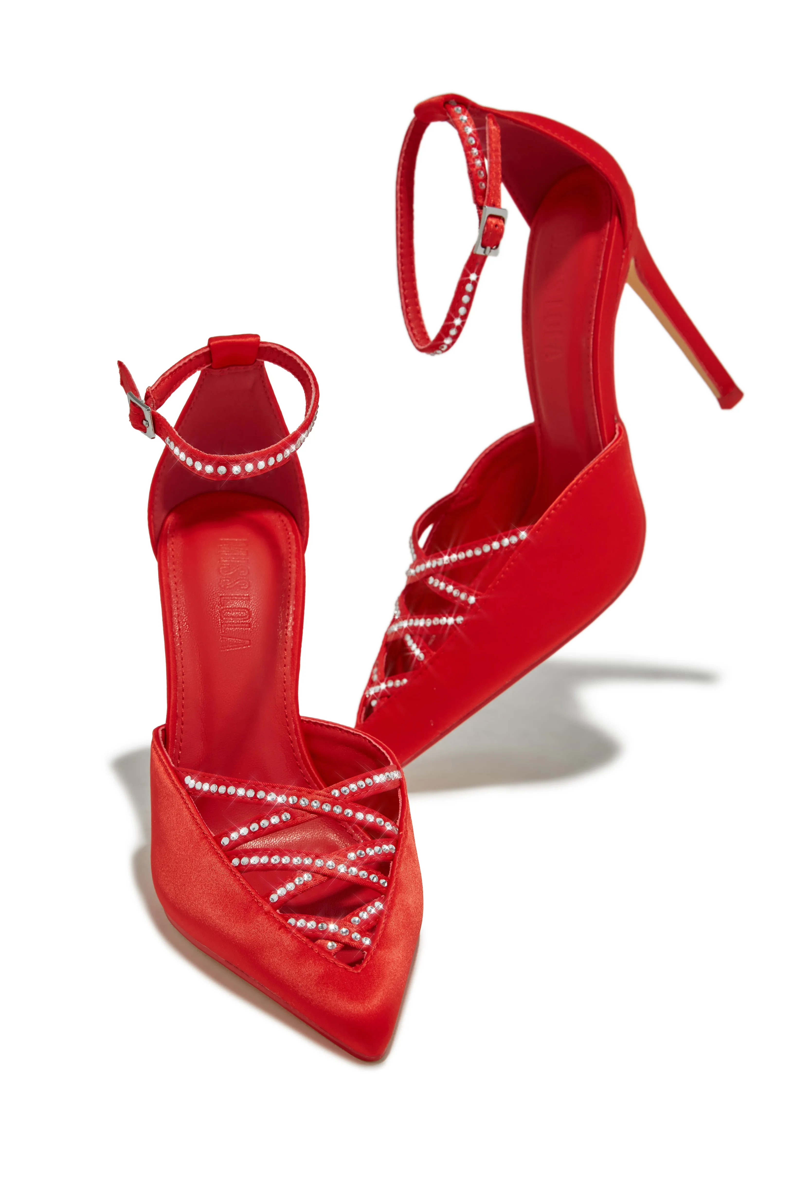 Tanalee Embellished High Heel Pumps - Red