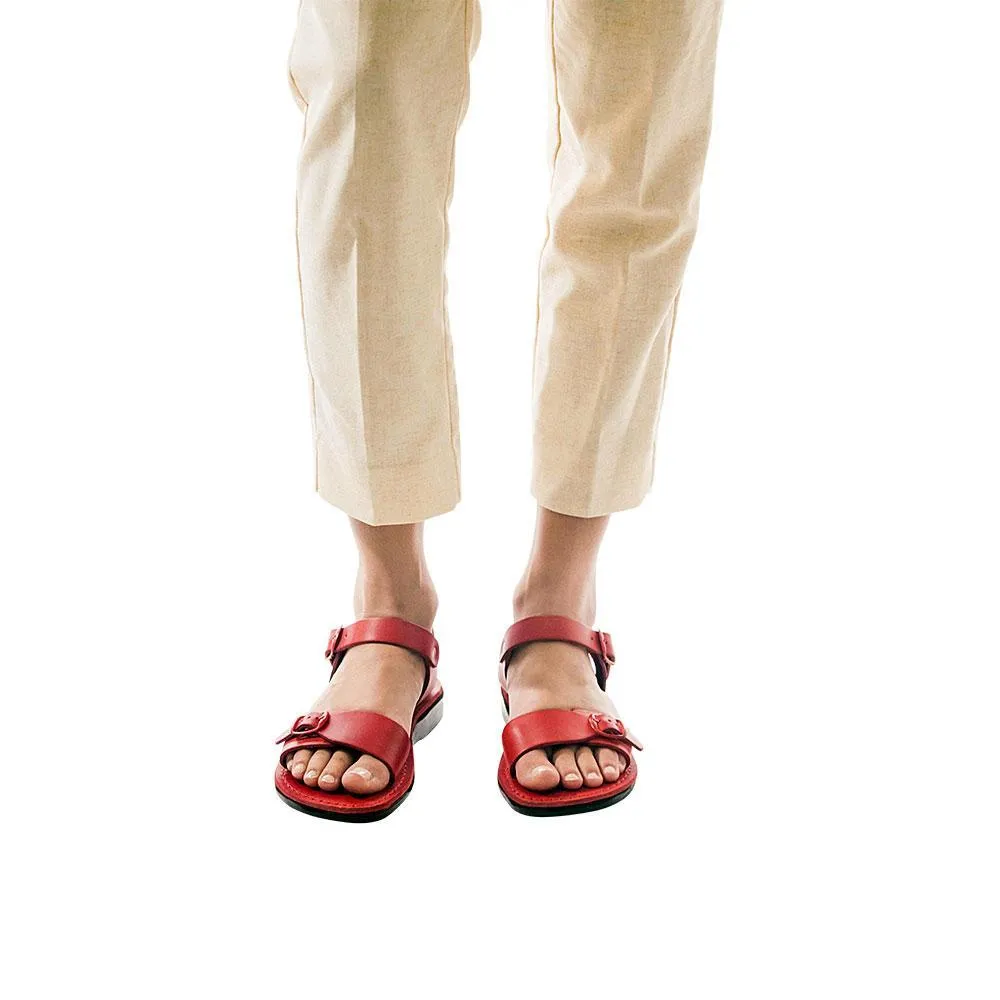 The Original - Leather Adjustable Strap Sandal | Red