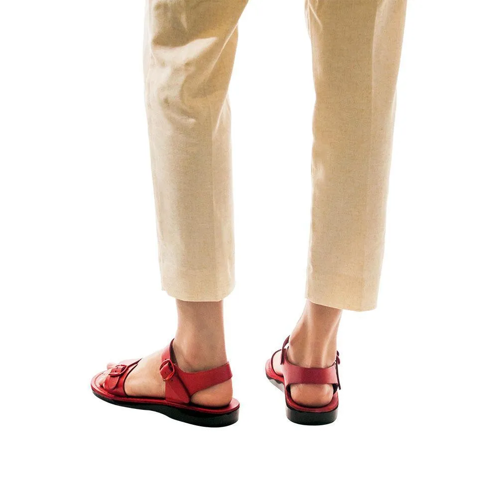 The Original - Leather Adjustable Strap Sandal | Red