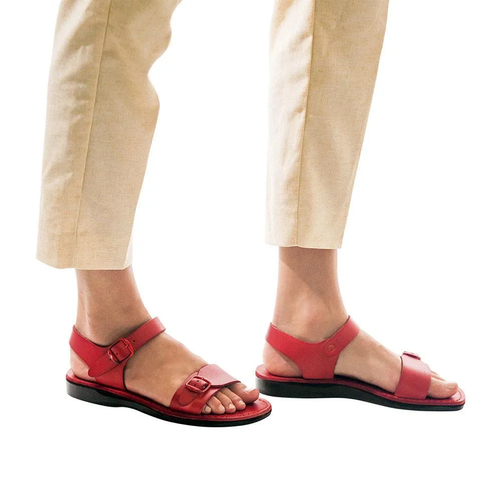 The Original - Leather Adjustable Strap Sandal | Red