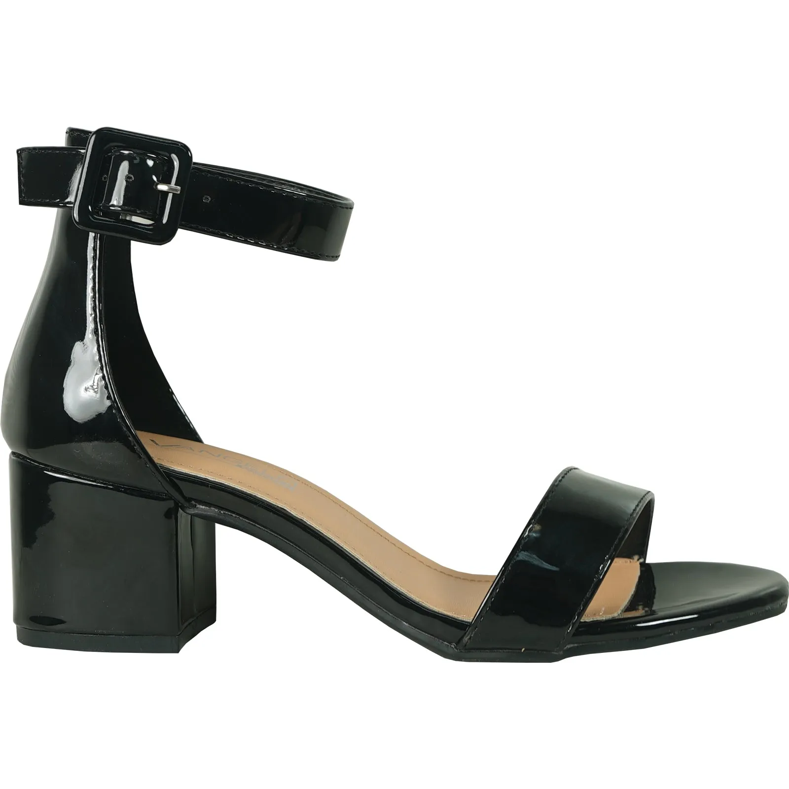 VANGELO Women Sandal DARCIE-23 Heel Party Prom & Wedding Sandal Black Patent