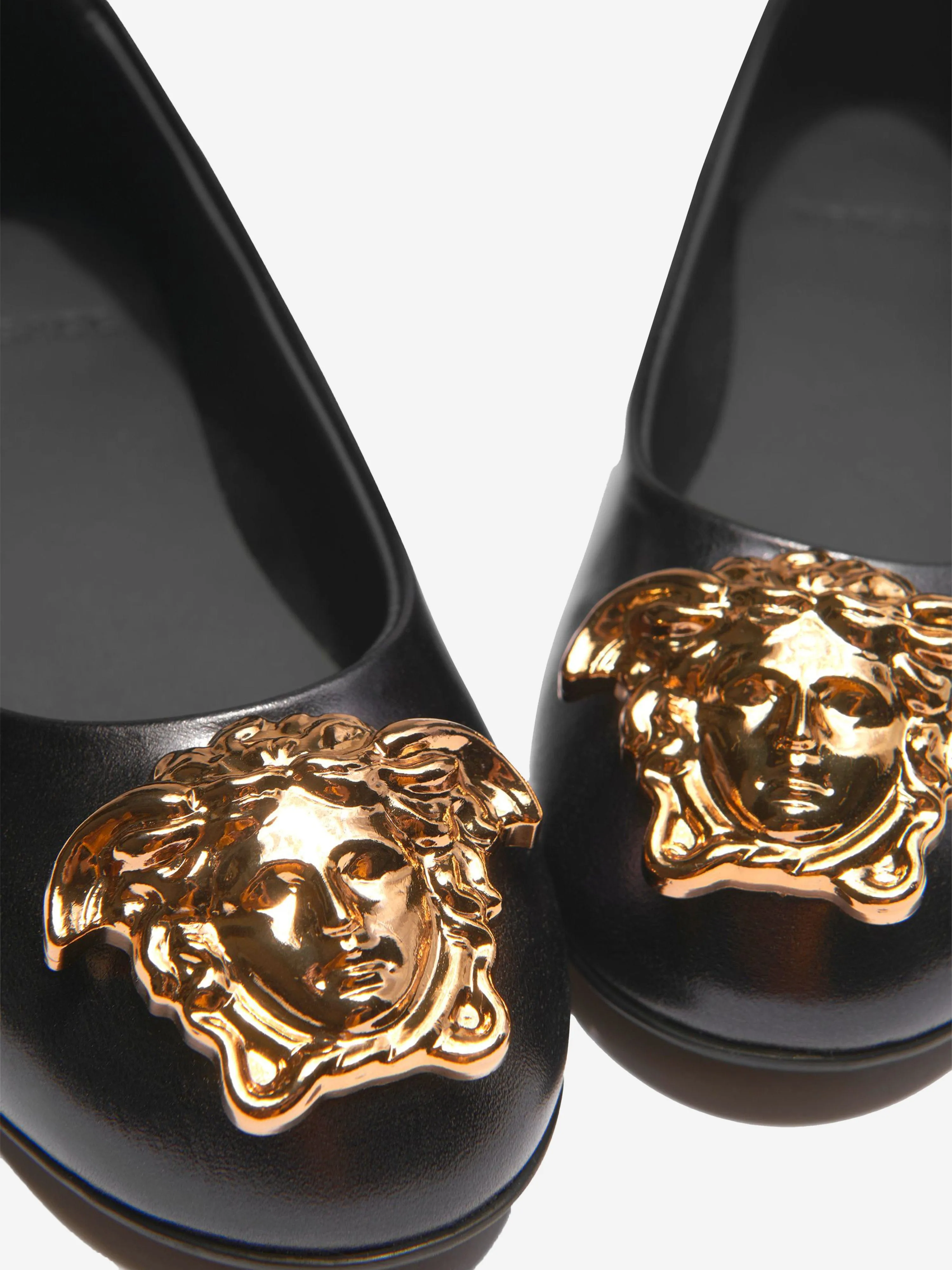 Versace Girls Patent Leather Medusa Logo Ballerinas