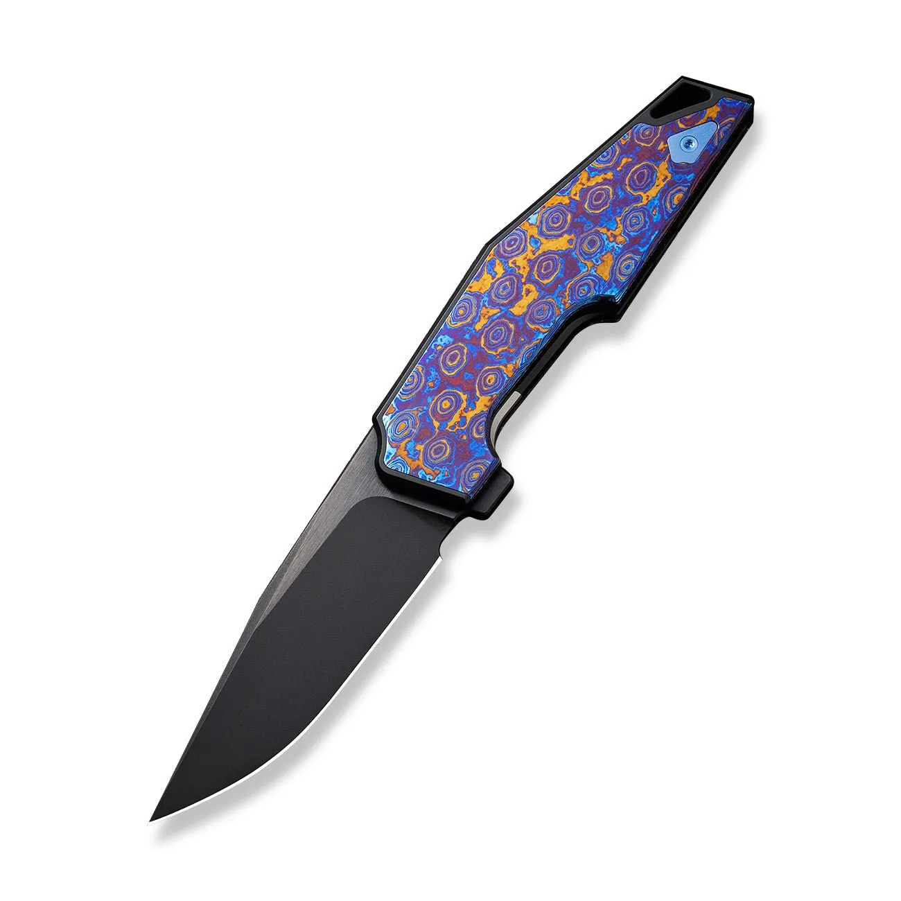 WEKNIFE OAO (One and Only) Flipper Knife Titanium & Timascus Handle (3.4" CPM 20CV Blade) WE23001-4