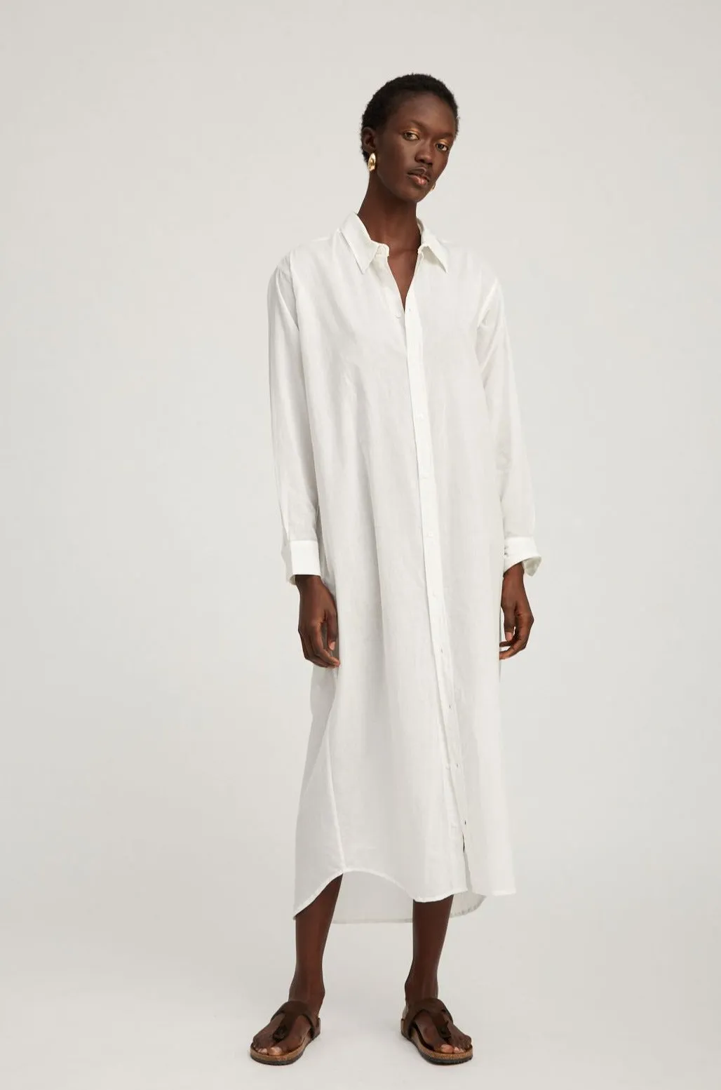 White Voile Tunic Maxi Dress