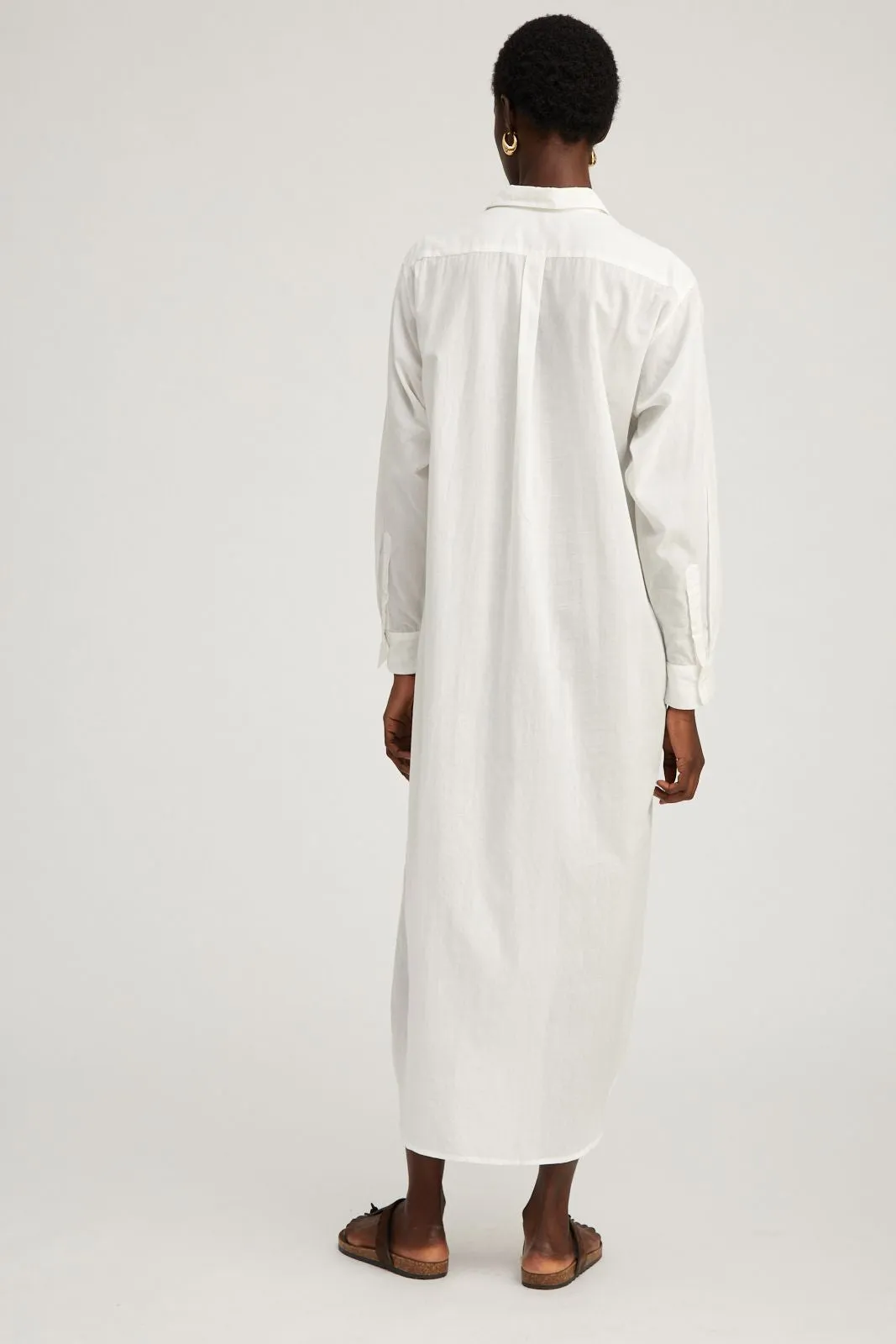 White Voile Tunic Maxi Dress