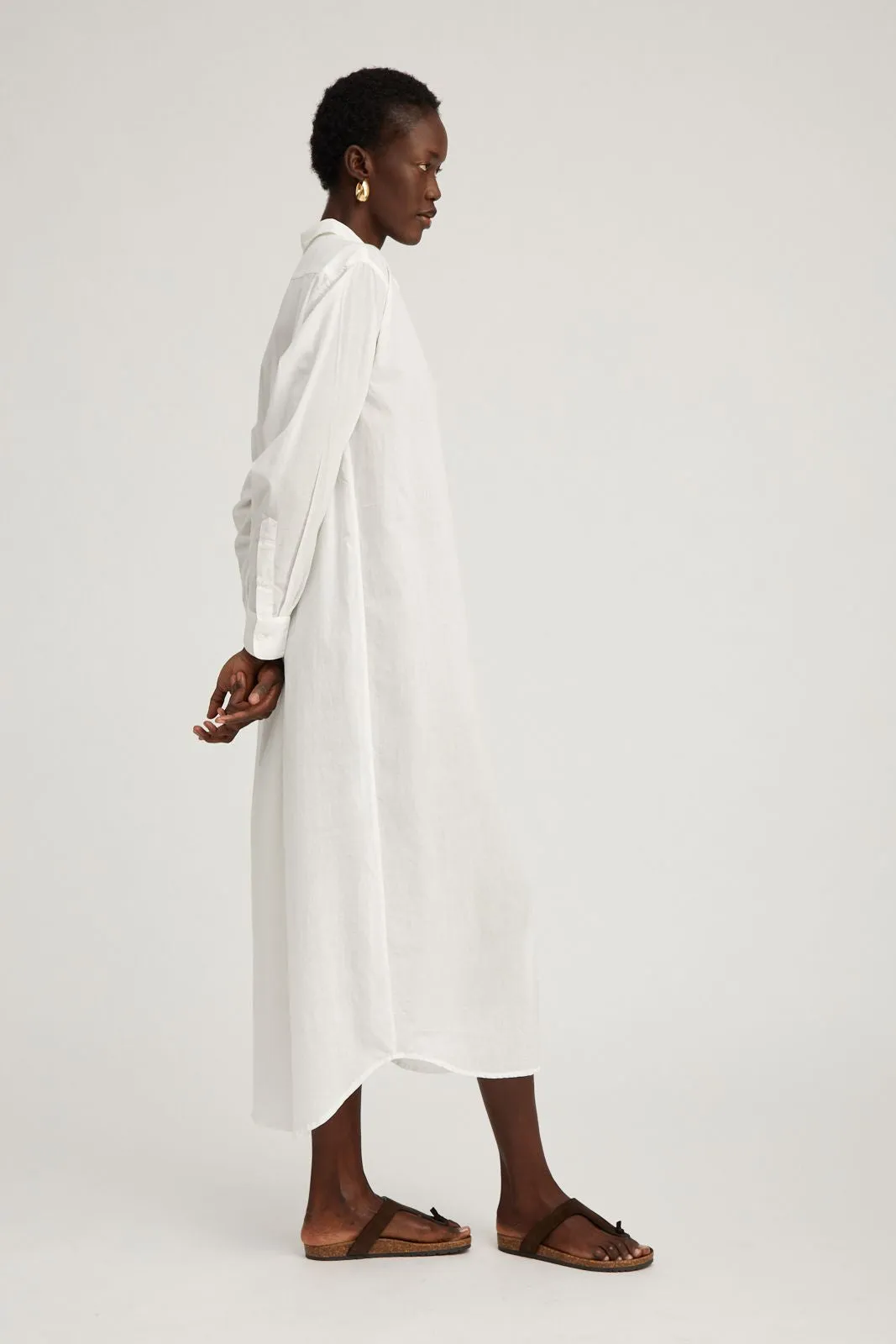 White Voile Tunic Maxi Dress