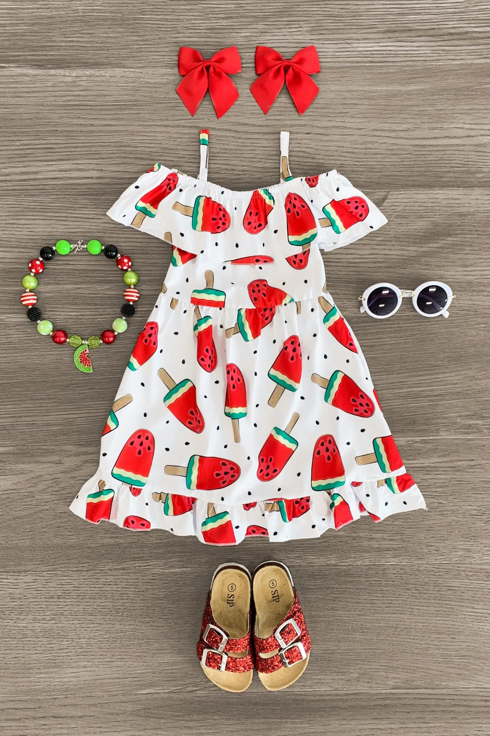 White Watermelon Popsicle Dress