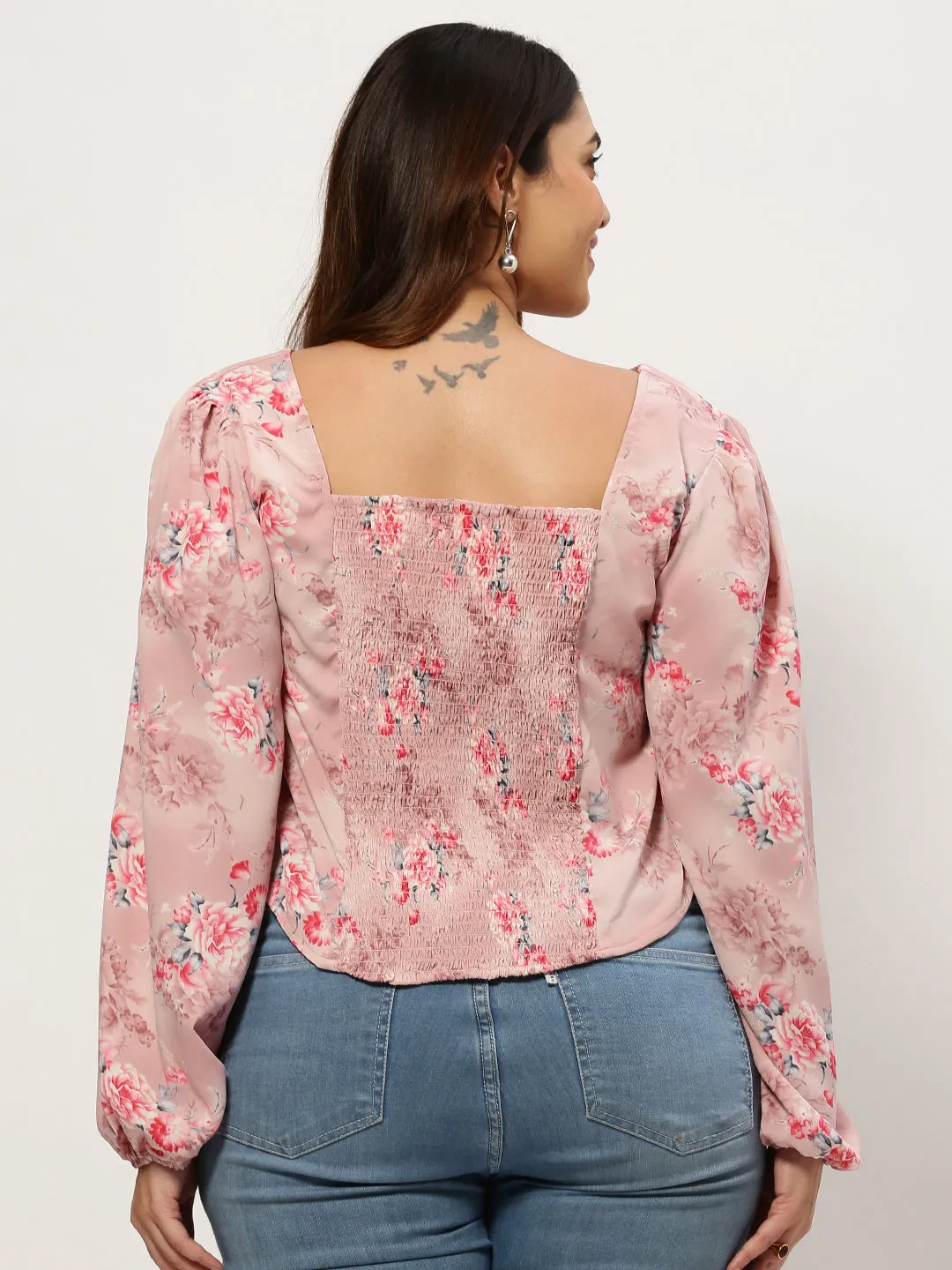 Women Floral Pink Top