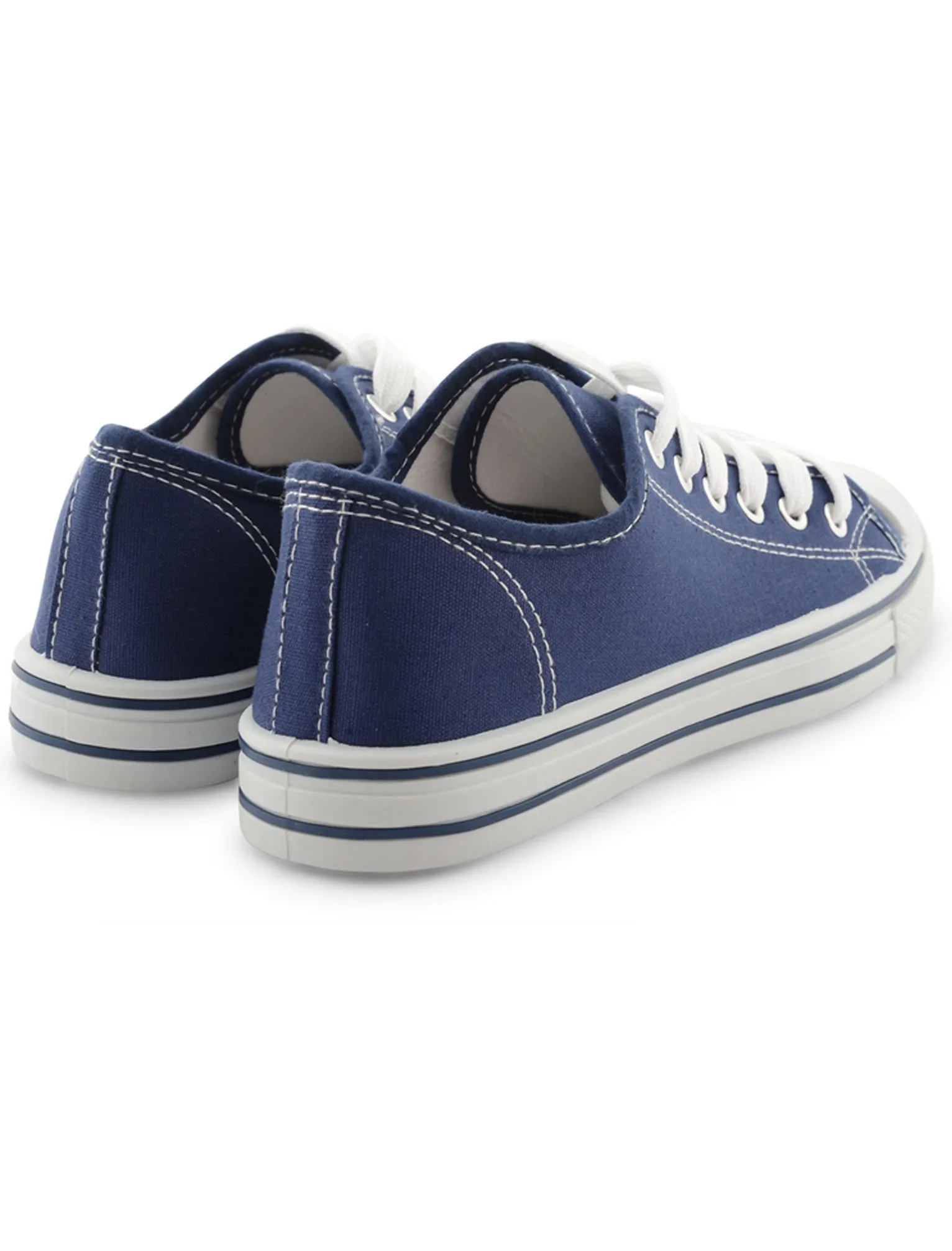 Womens Baltimore Low Top Lace Up Canvas Trainers In Navy