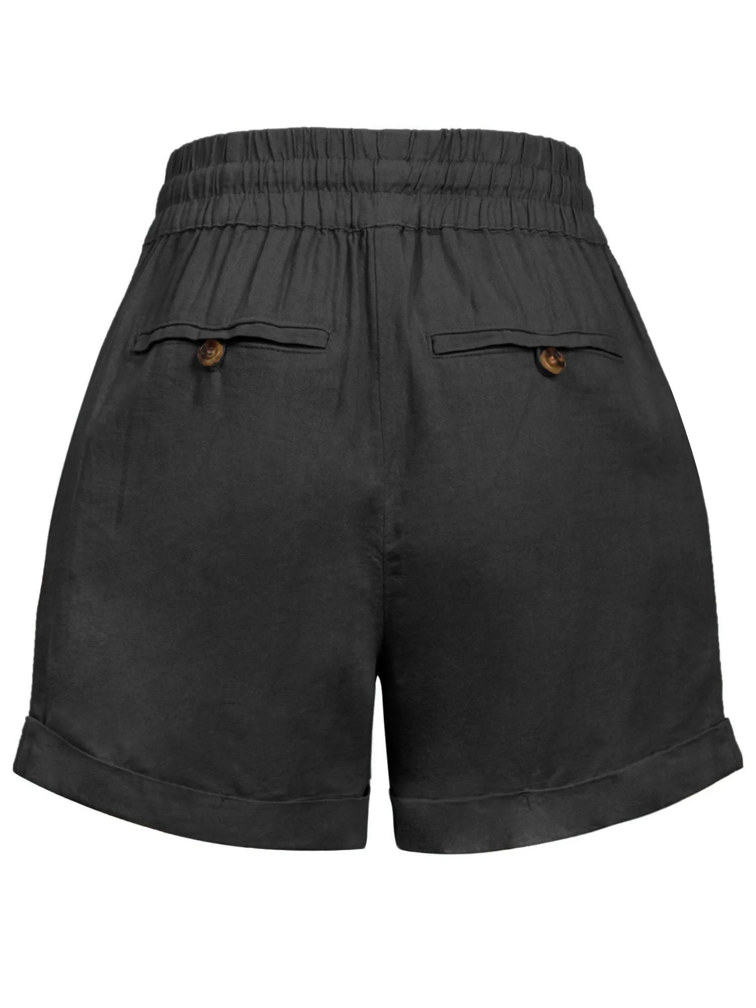 Womens Lightweight Linen Shorts with Drawstring and Pockets