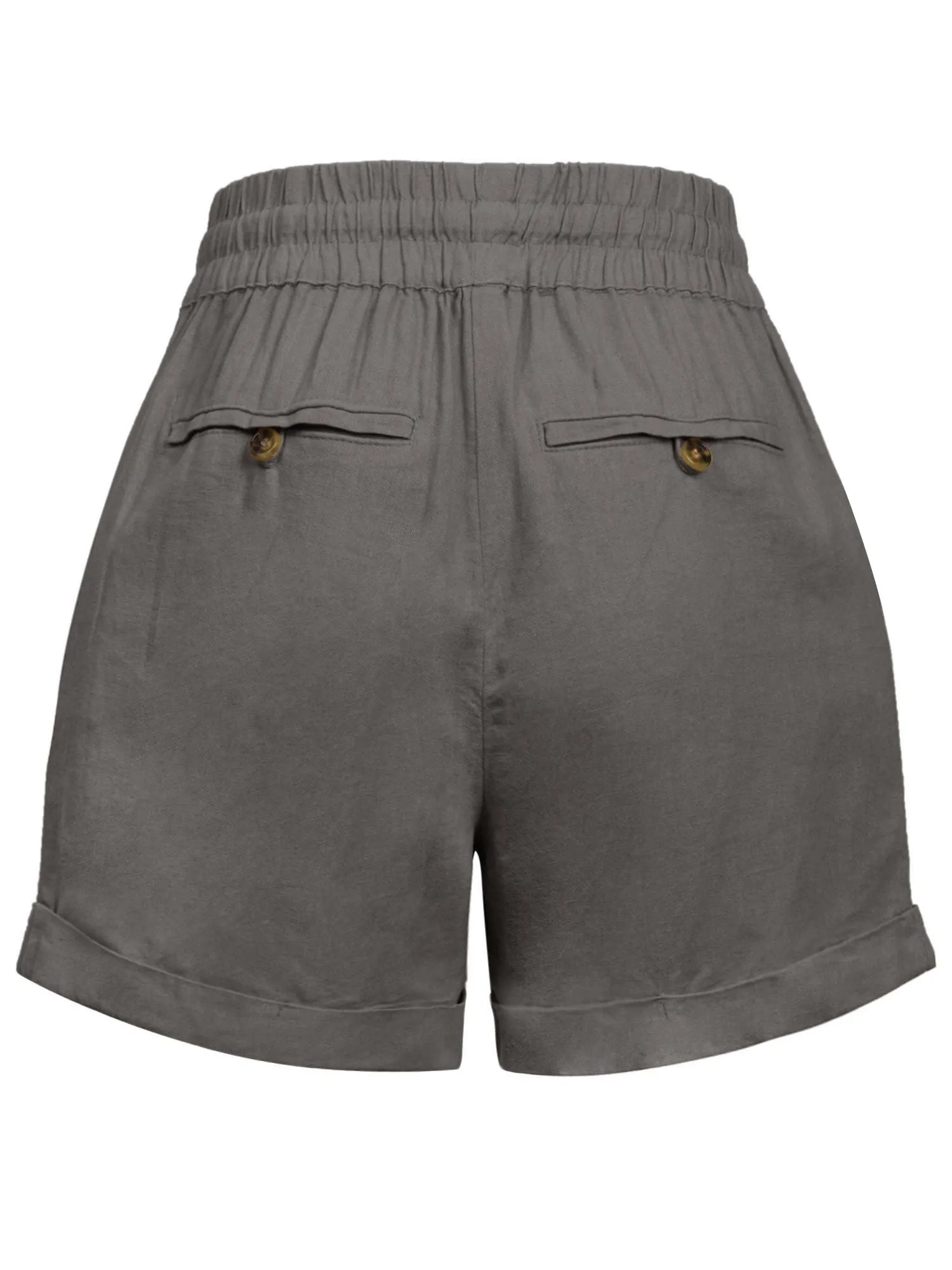 Womens Lightweight Linen Shorts with Drawstring and Pockets