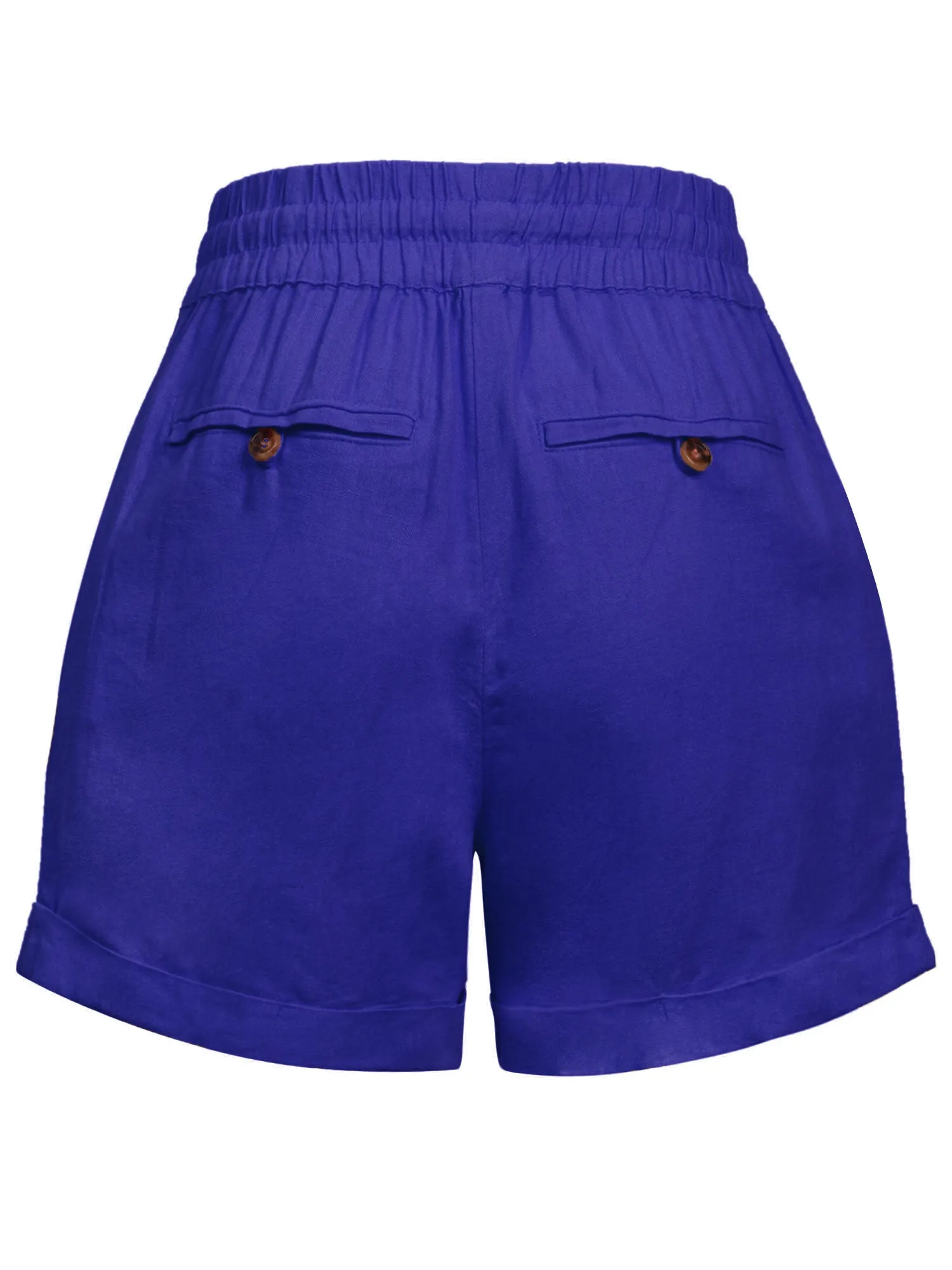 Womens Lightweight Linen Shorts with Drawstring and Pockets