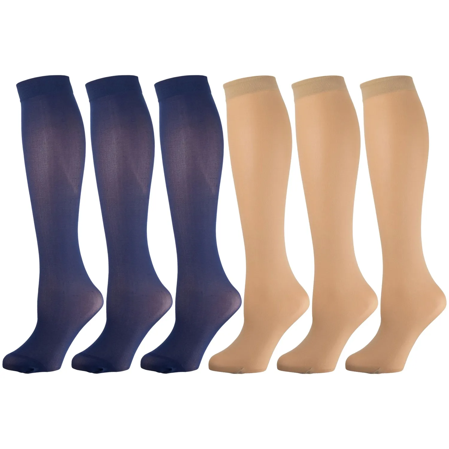 Women's Opaque Stretchy Spandex Knee High Trouser Socks, Size 9-11