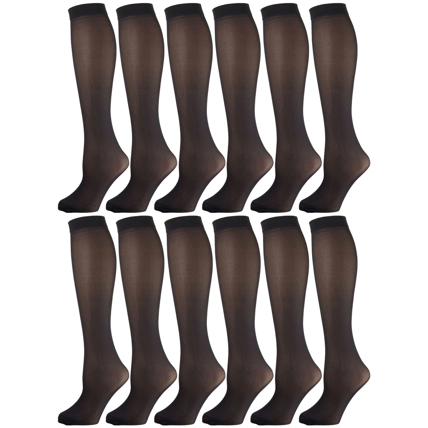 Women's Opaque Stretchy Spandex Knee High Trouser Socks, Size 9-11