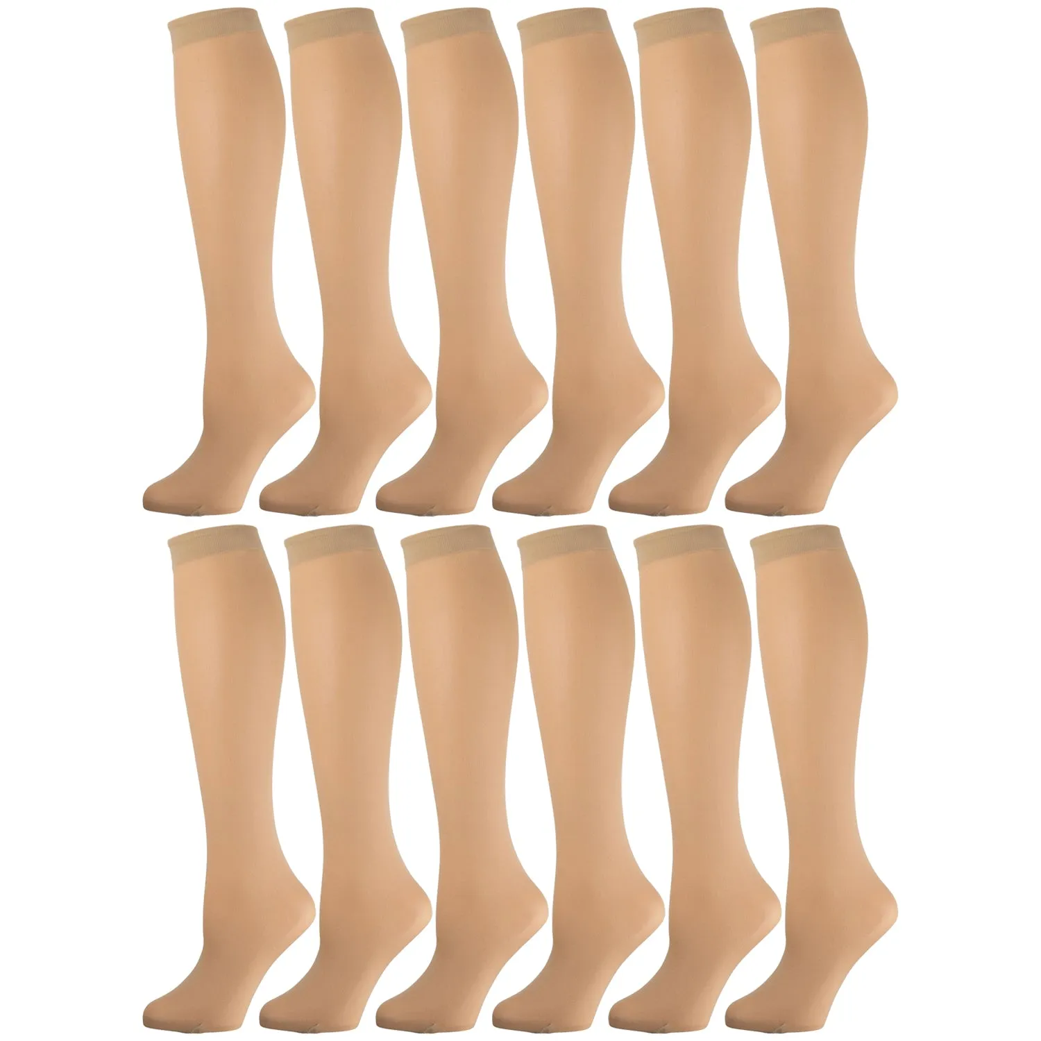 Women's Opaque Stretchy Spandex Knee High Trouser Socks, Size 9-11