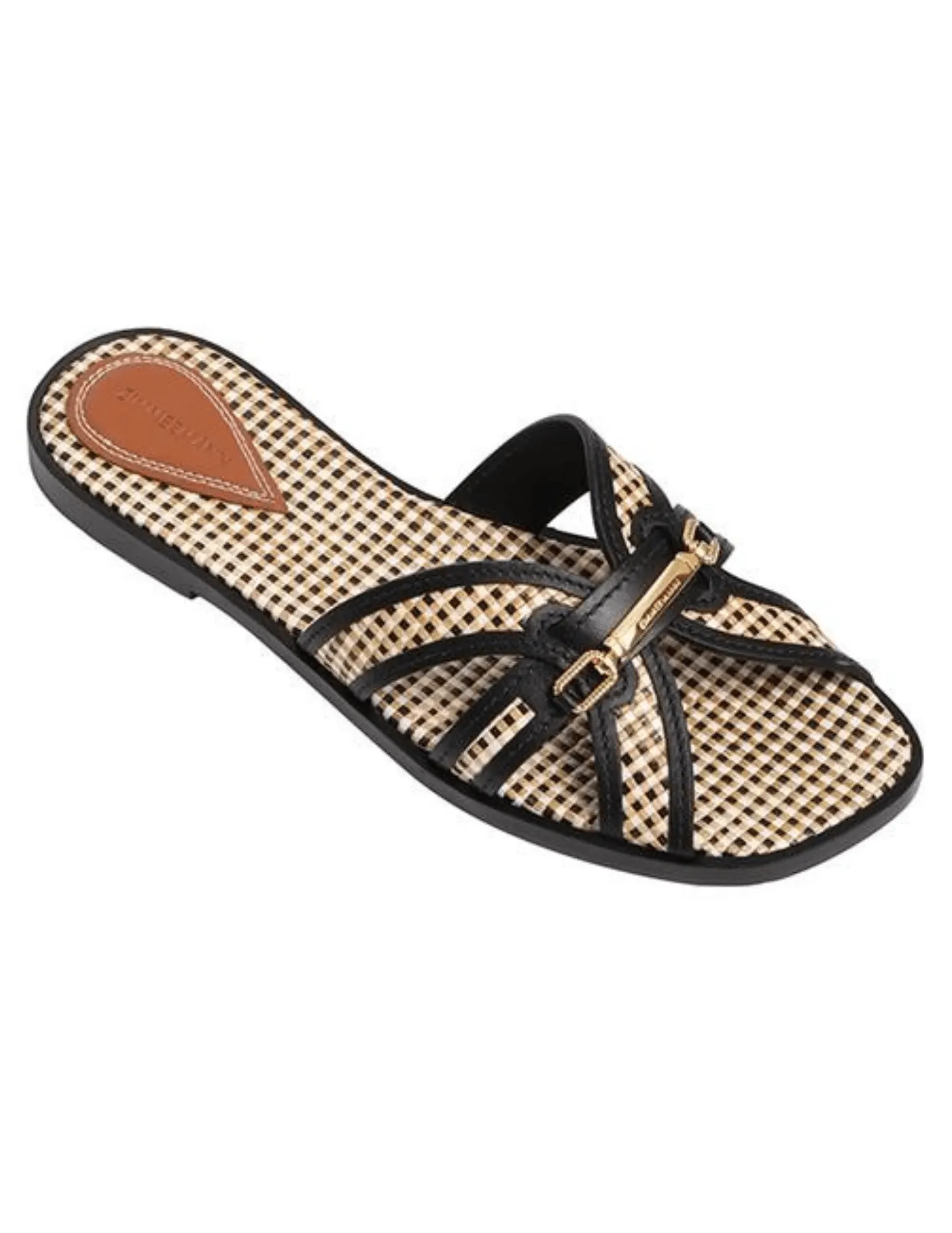 Zimmermann Prisma Raffia Leather Slide