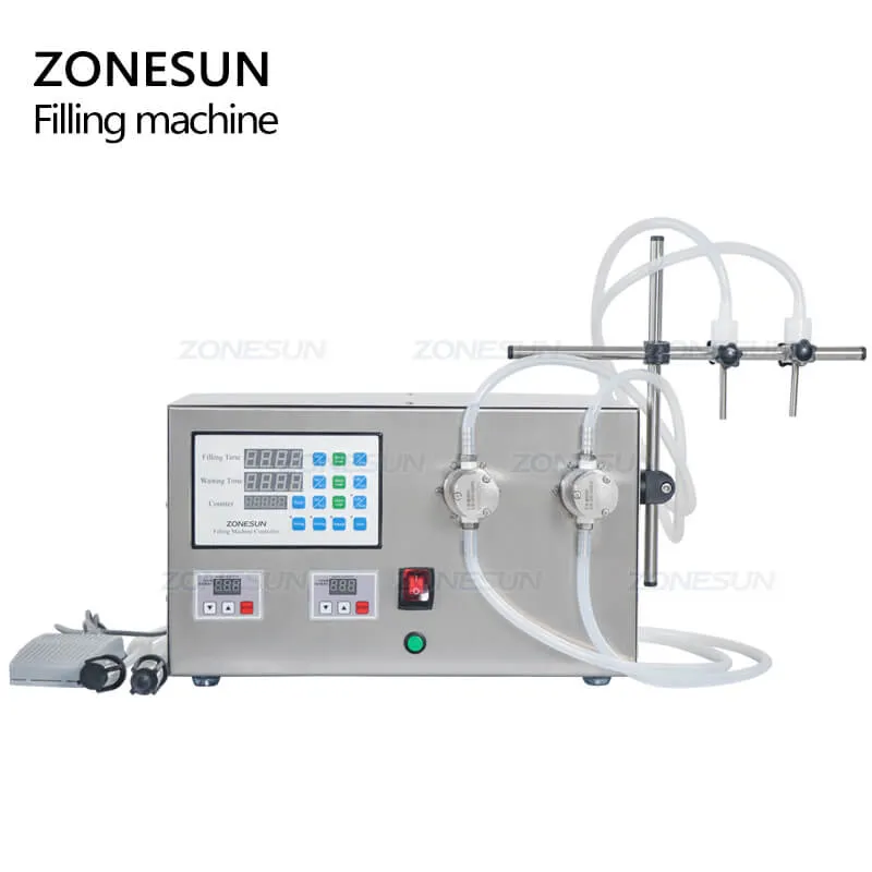 ZS-YTMP2S 2/4 Heads Magnetic Pump Beverage Perfume Watercolor Essential Oil Pigment Liquid Bottle Filling Machine