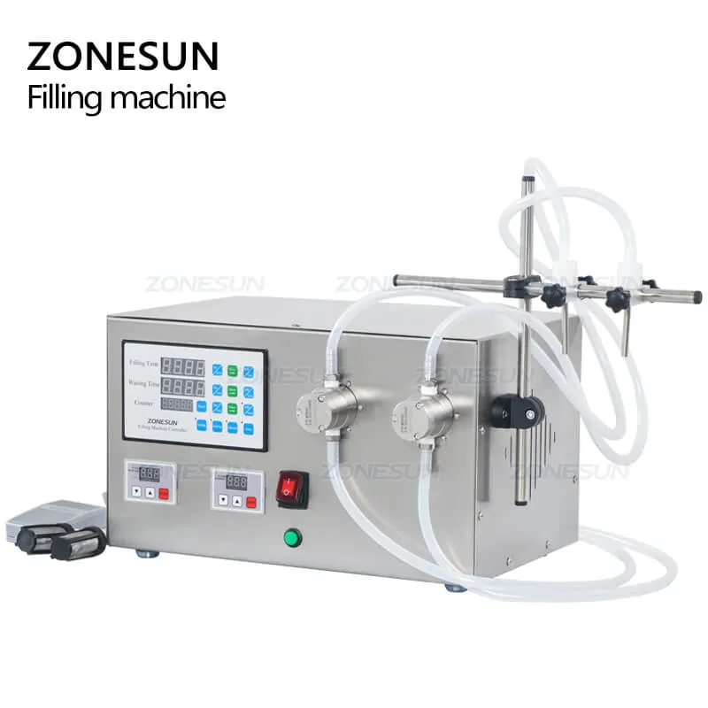 ZS-YTMP2S 2/4 Heads Magnetic Pump Beverage Perfume Watercolor Essential Oil Pigment Liquid Bottle Filling Machine