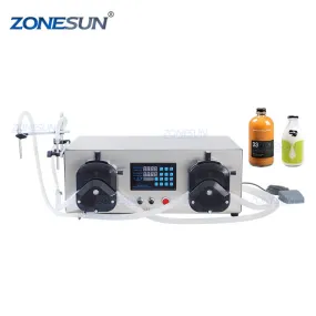 ZS-YTPPR2 Double Heads Semi-automatic Peristaltic Pump Large Bottle Liquid Juice Beverage Soy Sauce Oil PerfumeFilling Machine